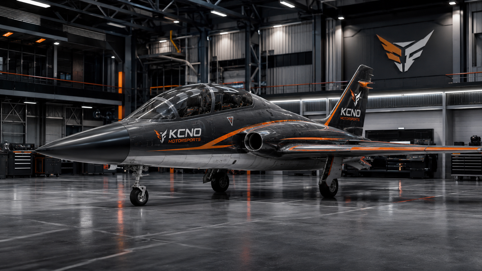 KCNO aircraft inside high-tech hangar